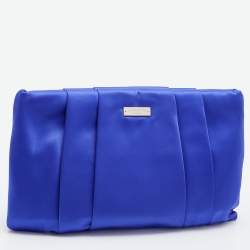 Pre Owned Kate Spade Blue Satin Belle Clutch