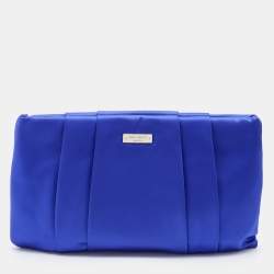 Pre Owned Kate Spade Blue Satin Belle Clutch