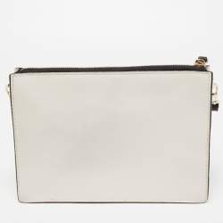 Kate Spade White/Black Leather Laser Cut Detail Clarise Crossbody Bag