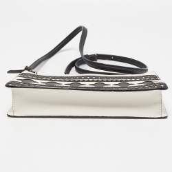 Kate Spade White/Black Leather Laser Cut Detail Clarise Crossbody Bag
