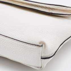 Pre Owned Kate Spade Off White Leather Polly Convertible Flap Crossbody Bag