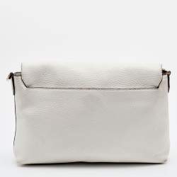 Pre Owned Kate Spade Off White Leather Polly Convertible Flap Crossbody Bag