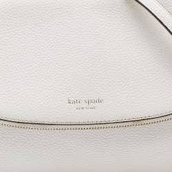 Pre Owned Kate Spade Off White Leather Polly Convertible Flap Crossbody Bag