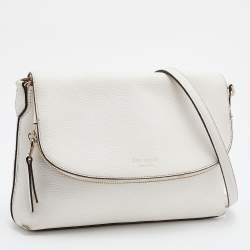 Pre Owned Kate Spade Off White Leather Polly Convertible Flap Crossbody Bag