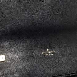 Pre Owned Kate Spade Black Leather Robyn Saddle Crossbody Bag