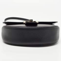 Pre Owned Kate Spade Black Leather Robyn Saddle Crossbody Bag