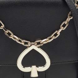 Pre Owned Kate Spade Black Leather Robyn Saddle Crossbody Bag