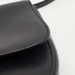 Pre Owned Kate Spade Black Leather Robyn Saddle Crossbody Bag