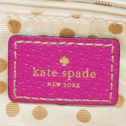 Pre Owned Kate Spade Fuchsia Leather Zip Chain Baguette Bag