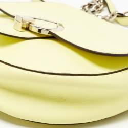 Pre Owned Kate Spade Yellow Leather Robyn Saddle Crossbody Bag