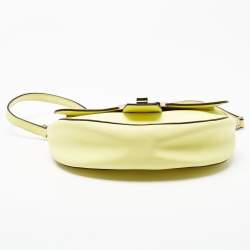 Pre Owned Kate Spade Yellow Leather Robyn Saddle Crossbody Bag
