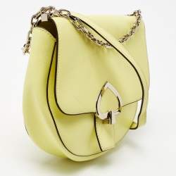 Pre Owned Kate Spade Yellow Leather Robyn Saddle Crossbody Bag