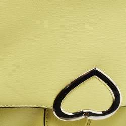 Pre Owned Kate Spade Yellow Leather Robyn Saddle Crossbody Bag
