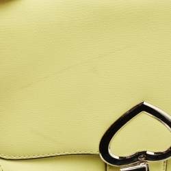 Pre Owned Kate Spade Yellow Leather Robyn Saddle Crossbody Bag