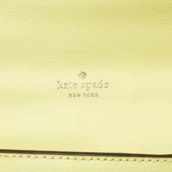 Pre Owned Kate Spade Yellow Leather Robyn Saddle Crossbody Bag