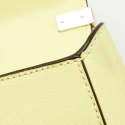 Pre Owned Kate Spade Yellow Leather Robyn Saddle Crossbody Bag