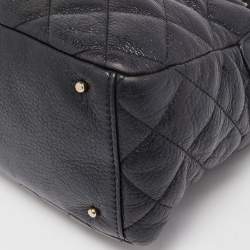 Pre Owned Kate Spade Black Quilted Shimmer Leather Elizabeth Satchel