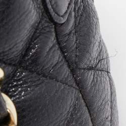 Pre Owned Kate Spade Black Quilted Shimmer Leather Elizabeth Satchel