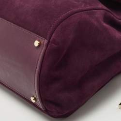 Kate Spade Plum Suede and Leather Laurel Way Lilah Top Handle Bag