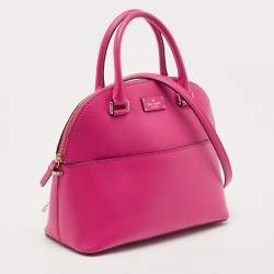 Pre Owned Kate Spade Pink Leather New York Groove Carli Satchel
