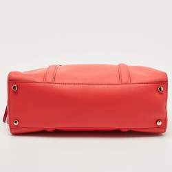 Pre Owned Kate Spade Coral Orange Saffiano Leather Newbury Lane Miles Satchel