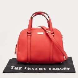 Pre Owned Kate Spade Coral Orange Saffiano Leather Newbury Lane Miles Satchel