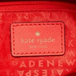 Pre Owned Kate Spade Coral Orange Saffiano Leather Newbury Lane Miles Satchel