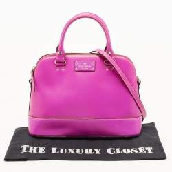 Pre Owned Kate Spade Pink Leather Wellesley Rachelle Satchel