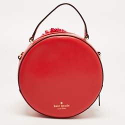Pre Owned Kate Spade Red Leather Montigo Avenue Circle Satchel