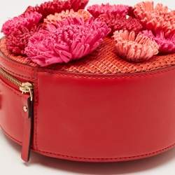 Pre Owned Kate Spade Red Leather Montigo Avenue Circle Satchel