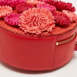 Pre Owned Kate Spade Red Leather Montigo Avenue Circle Satchel