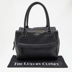 Kate Spade Black Leather Zip Satchel 