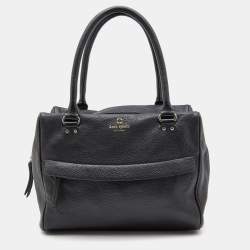 Kate Spade Black Leather Zip Satchel 