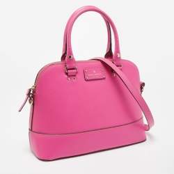 Pre Owned Kate Spade Pink Leather Wellesley Rachelle Satchel