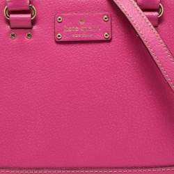 Pre Owned Kate Spade Pink Leather Wellesley Rachelle Satchel