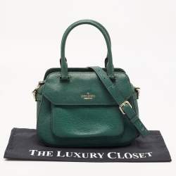 Pre Owned Kate Spade Green Leather Boxwood Road Aubrey Satchel