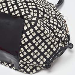 Kate Spade Black/White Canvas and Patent Leather Stevie Diaper Bag