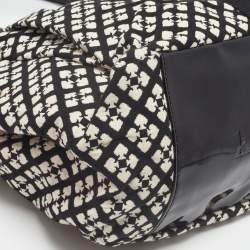 Kate Spade Black/White Canvas and Patent Leather Stevie Diaper Bag