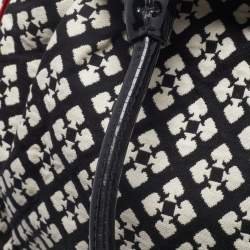 Kate Spade Black/White Canvas and Patent Leather Stevie Diaper Bag