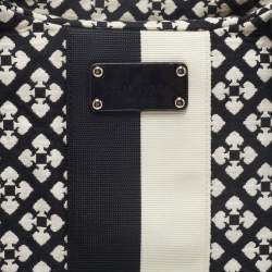 Kate Spade Black/White Canvas and Patent Leather Stevie Diaper Bag