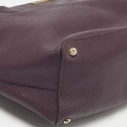 Pre Owned Kate Spade Purple Leather Zip Tote