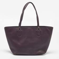 Pre Owned Kate Spade Purple Leather Zip Tote