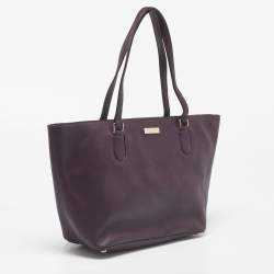 Pre Owned Kate Spade Purple Leather Zip Tote