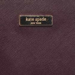 Pre Owned Kate Spade Purple Leather Zip Tote