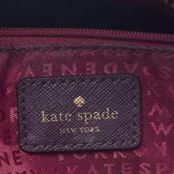 Pre Owned Kate Spade Purple Leather Zip Tote