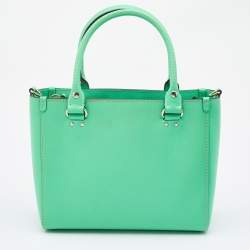 Pre Owned Kate Spade Green Leather Wellesley Quinn Tote 
