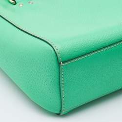 Pre Owned Kate Spade Green Leather Wellesley Quinn Tote 