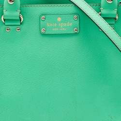 Pre Owned Kate Spade Green Leather Wellesley Quinn Tote 