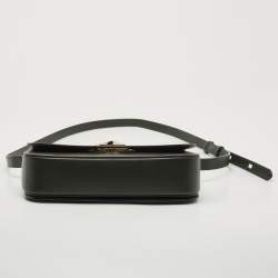 Pre Owned Kate Spade Dark Green Leather Nicola Twistlock Shoulder Bag 