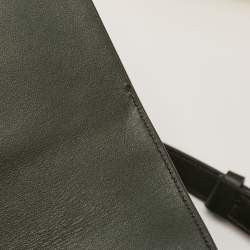 Pre Owned Kate Spade Dark Green Leather Nicola Twistlock Shoulder Bag 